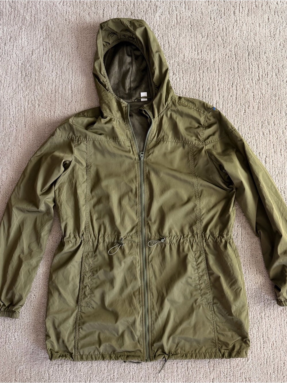 Old Navy Active Hooded Lightweight Utility Windbreaker Jacket Olive Green L Tall
